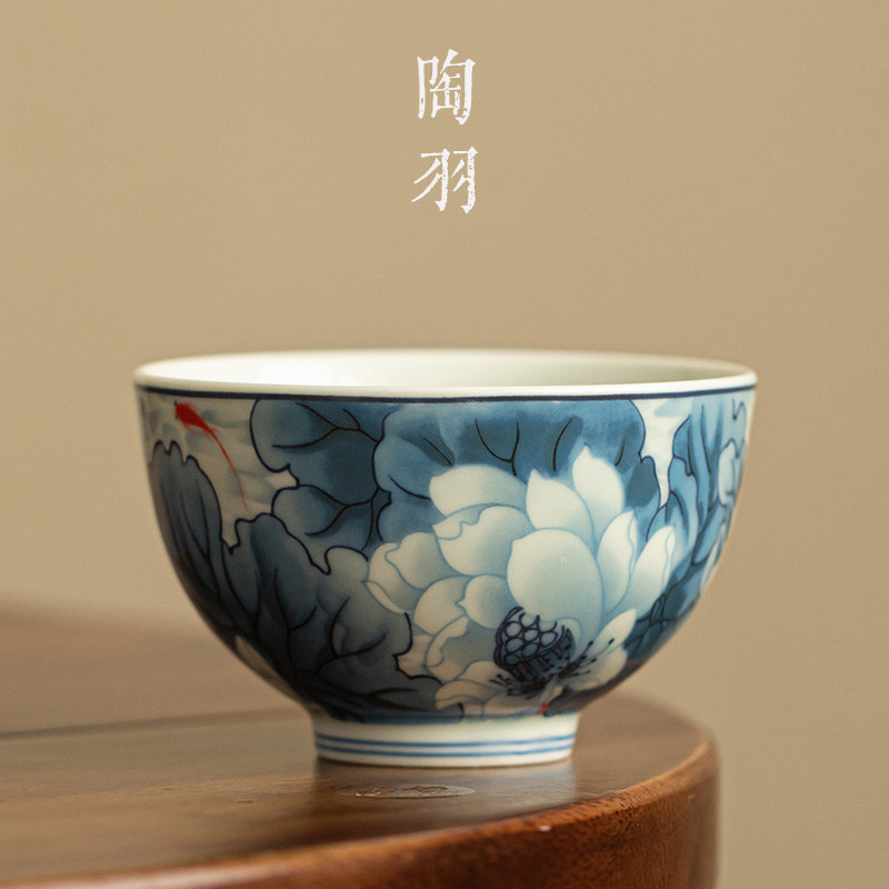 羊脂玉瓷滿堂荷趣主人杯功夫茶具