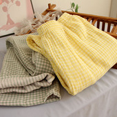 长裤 棉质秋季 子文艺外穿 全棉女士家居裤 加厚四层纯棉纱布睡裤