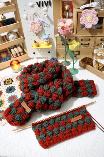 【泡泡有喜系列】DIY围巾材料包奶茶可可ins美拉德保暖围巾情侣