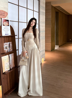 MaxMooroe长腿Diy%#美式慵懒松弛感阔腿裤女秋宽松显瘦直筒裤长裤