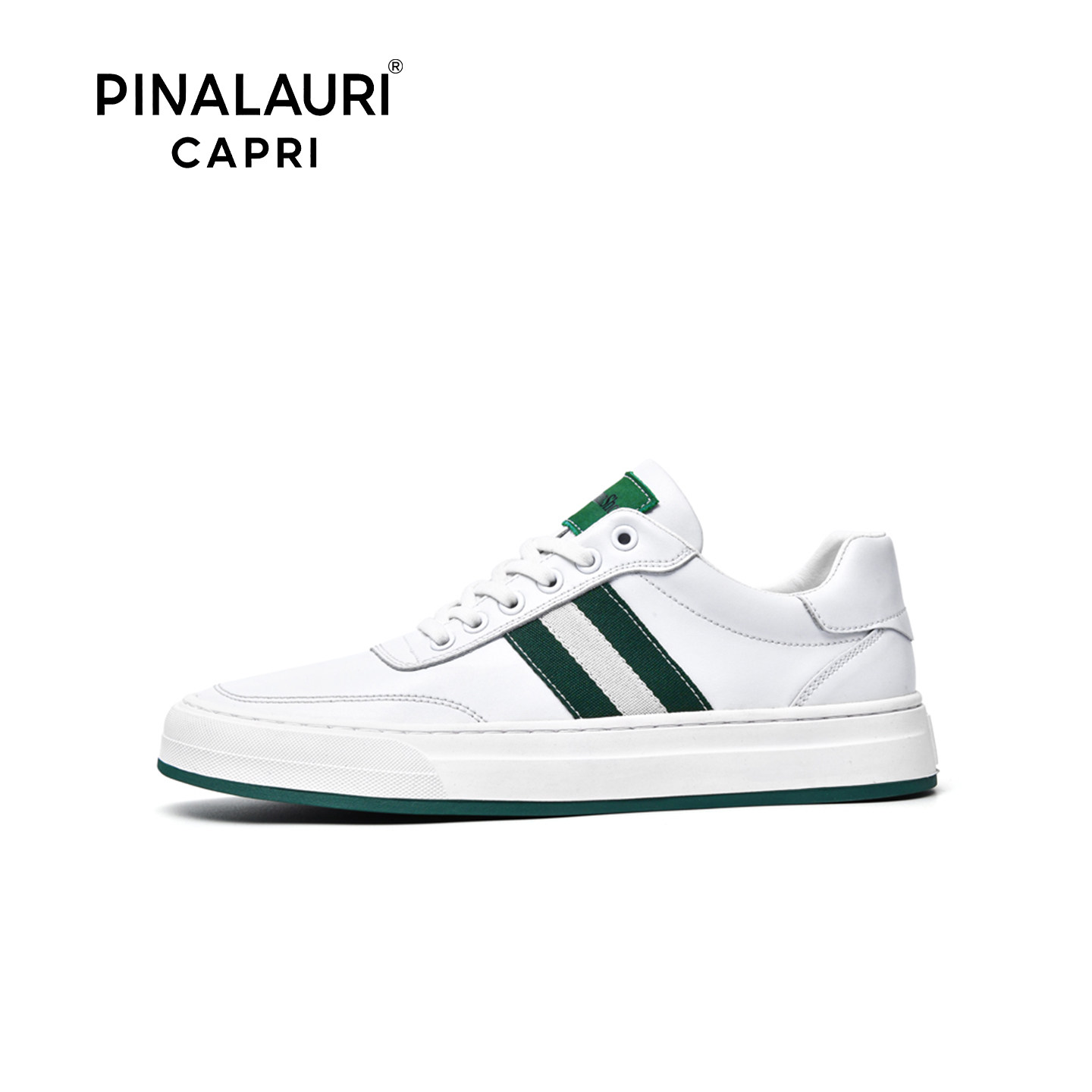 意大利PIALAURICAPRI真皮板鞋男白色拼色休闲鞋百搭小白鞋vintage