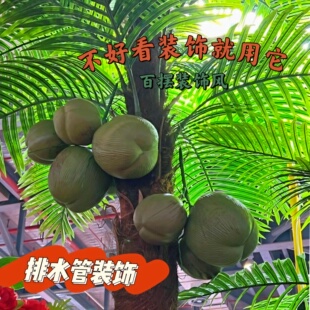 仿真椰果仿真椰子塑料道具假椰子树装饰挂件管道椰子串景点装饰