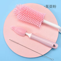 Розовый комплект, ершик для бутылочки, 3 предмета