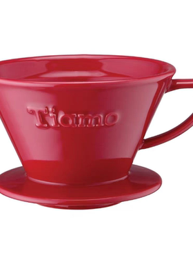 TIAMO红色咖啡滤杯陶瓷手冲咖啡滴滤杯K02手冲滤杯咖啡单孔滴滤杯