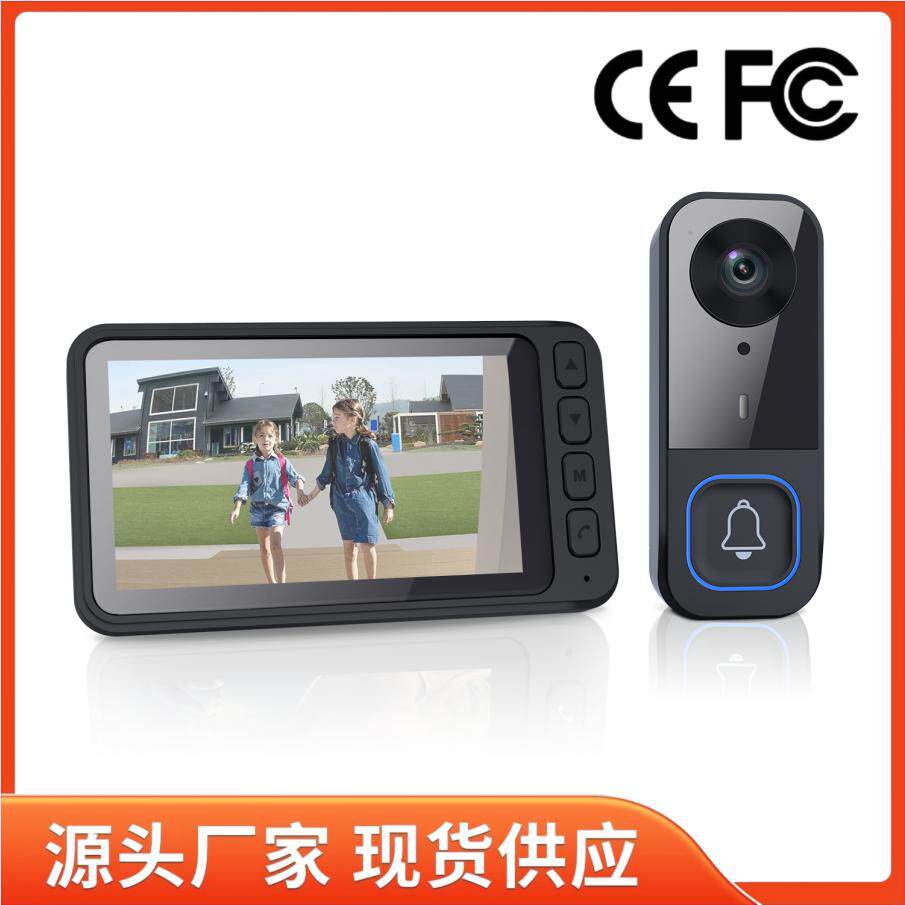 可视门铃头安防监控高清全彩夜视无线语音对讲低功耗智能门铃