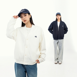 外套女情侣款 MANNSTU 日系休闲V领开衫 新款 复古潮流上衣 2025春季