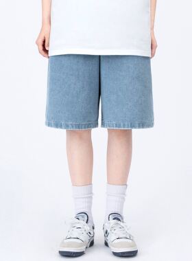 Mannstu 夏季休闲宽松ins潮流牛仔短裤女日系复古宽松工装五分裤