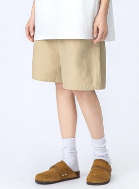 MANNSTU 夏季日系街头潮流宽松直筒休闲短裤女 中性薄款五分裤男