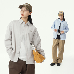 衬衫 MANNSTU 休闲宽松牛津纺细条纹长袖 新品 女情侣衬衣男 2026春季