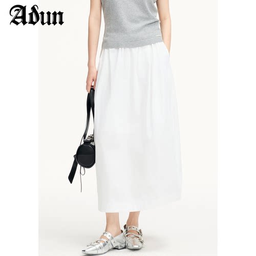 Abun【商场同款】2026年春季新品百搭高腰A 字半身裙女