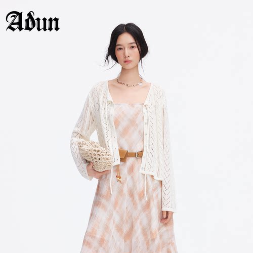 Abun【商场同款】2026年夏季新品温柔风外搭披肩镂空针织开衫