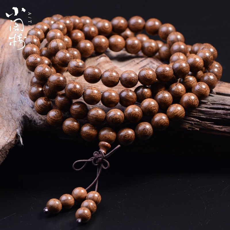 乌木金丝檀木佛珠情侣手链