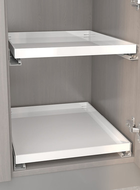 中石亚克力抽屉托盘矮款耐压轨道收纳抽屉改造白色环保橱柜内改造