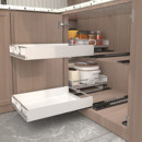 厨房转角柜内改造收纳抽屉托盘橱柜带轨道拉篮储物盒带滑轨收纳箱