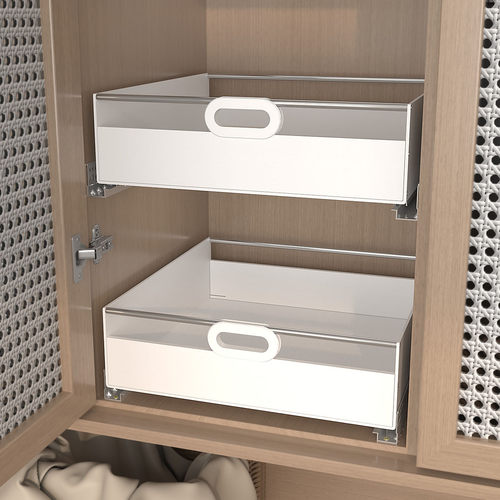 耐压抽拉式橱柜收纳PP拉篮带轨道