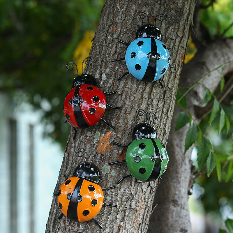 铁艺仿真瓢虫挂件户外花园装饰庭院摆件阳台布置园艺景观装饰壁挂,家居饰品,户外/庭院摆件,淘宝优惠券,粉丝福利购,淘宝优惠卷