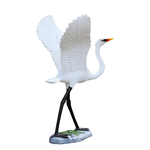 花园庭院户外假山景观鱼池装饰造景摆件仿真仙鹤摆件动物白鹭摆件