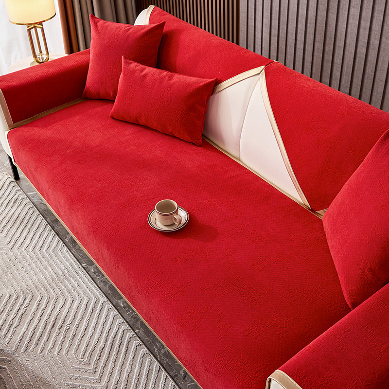结婚喜庆沙发垫四季通用大红色靠背巾轻奢盖布雪尼尔沙发坐垫子罩,居家布艺,沙发垫,淘宝优惠券,粉丝福利购,淘宝优惠卷