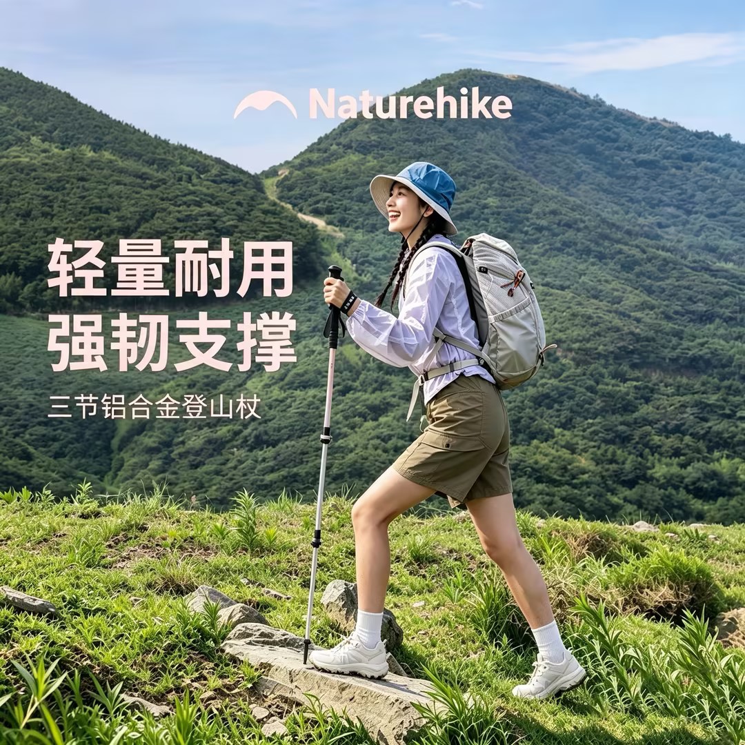 挪客登山杖铝合金强韧防断图片