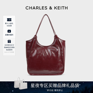 30782457柔软褶皱单肩托特包 CHARLES&KEITH女包CK2 新年礼物