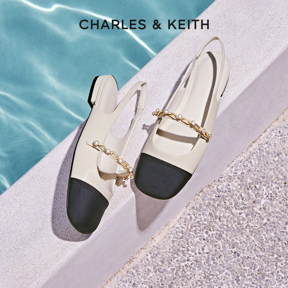 【618推荐】CHARLES&KEITH女包CK1-70900382珠链绊带小香风凉鞋