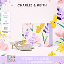 CHARLES&KEITH夏季 女鞋 CK1 60920353亮钻一字带尖头高跟穆勒拖鞋
