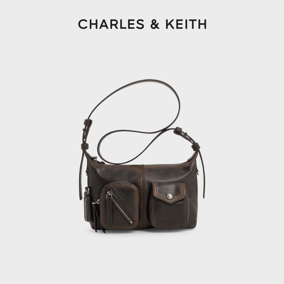 复古机车包 多口袋分区