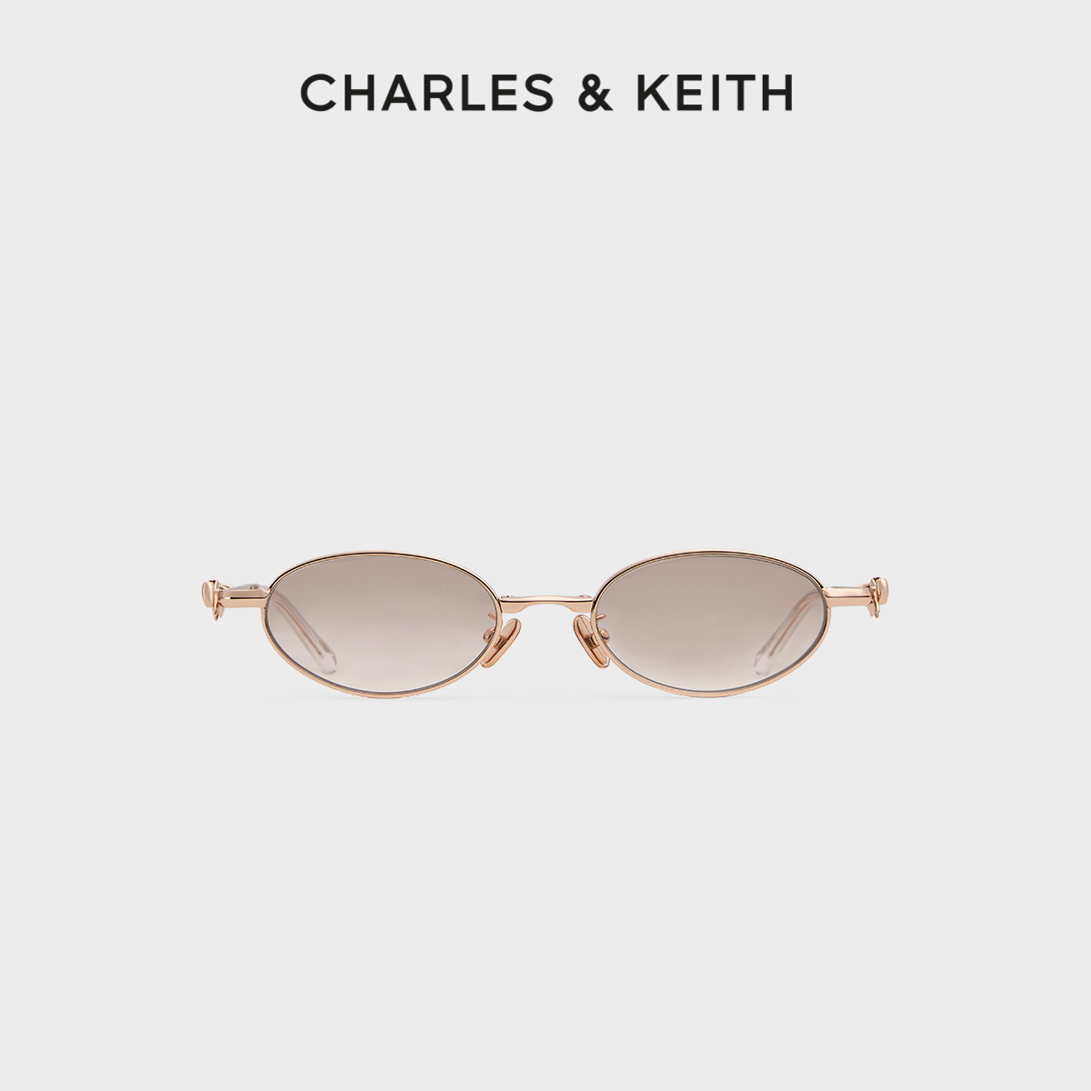 CHARLES&KEITH26夏新款CK3-21280629蝴蝶结椭圆金属框折叠太阳镜图片