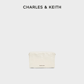 CHARLES&KEITH秋冬女包CK2 80782348褶皱翻盖式 单肩斜挎小方包女