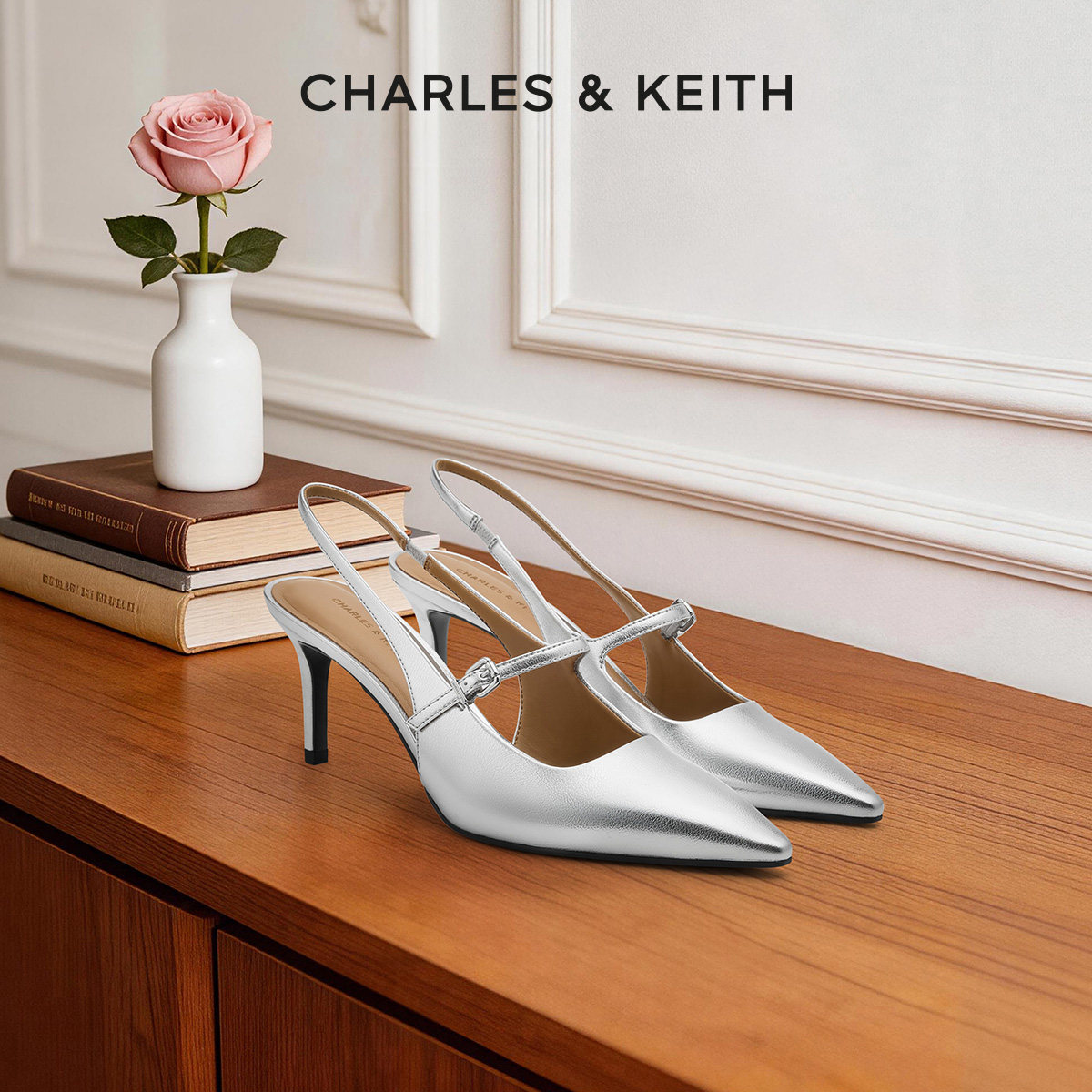 CHARLES&KEITH26春季新款CK1-60920414气质尖头高跟鞋凉鞋