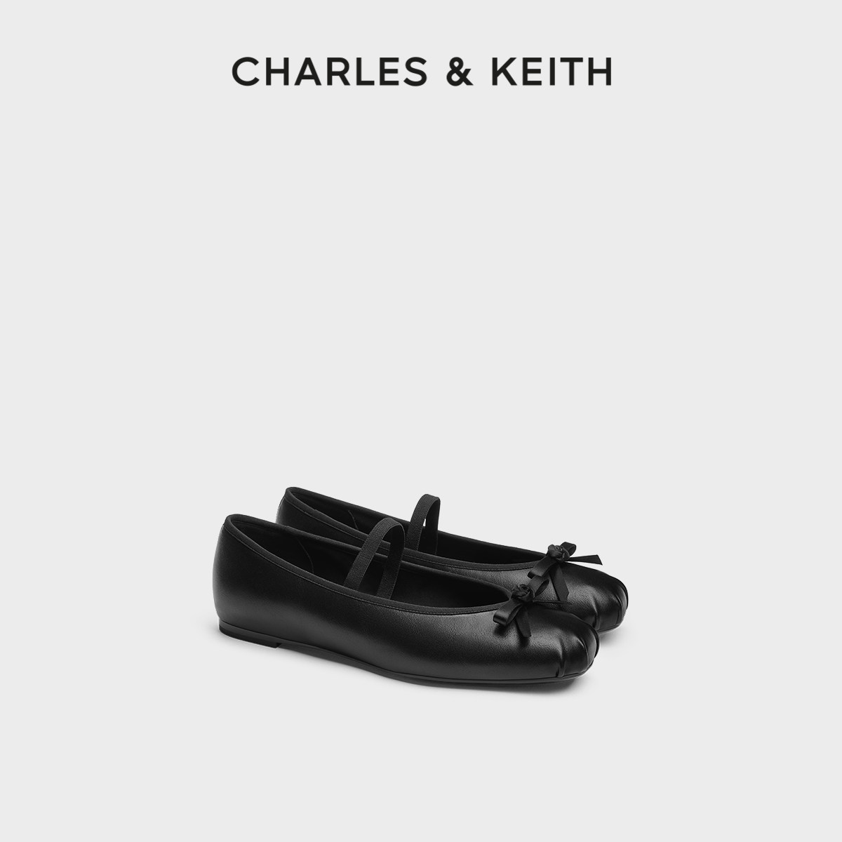 CHARLES&KEITH秋季女鞋CK1-70381181蝴蝶结平底玛丽珍鞋芭蕾舞鞋图片