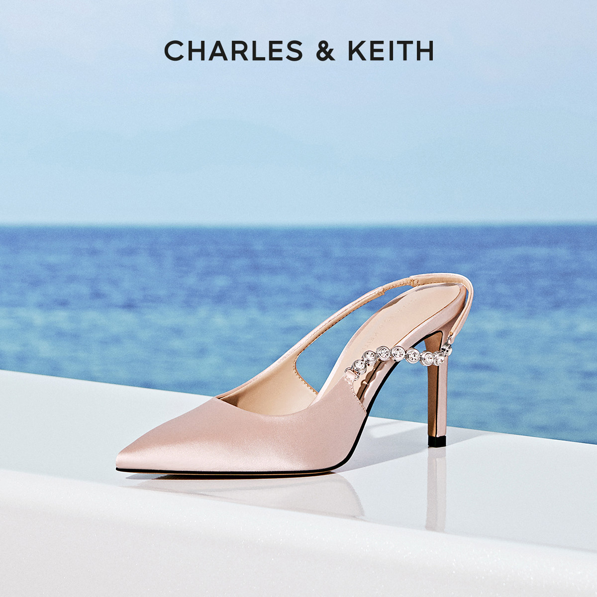 【毕业礼物】CHARLES&KEITH女CK1-60280377链条尖头细高跟凉鞋女