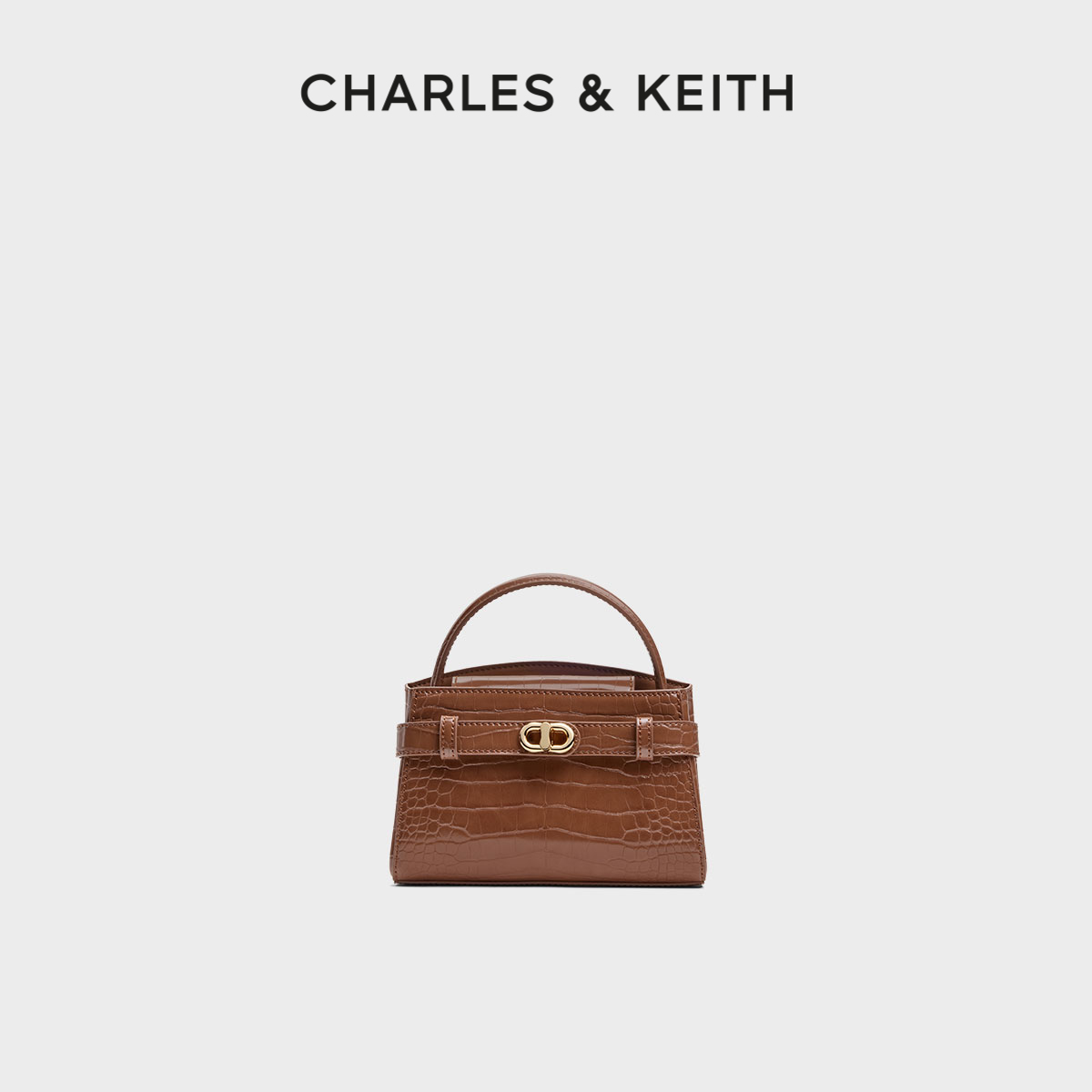 CHARLES&KEITH鳄鱼纹手提凯莉包