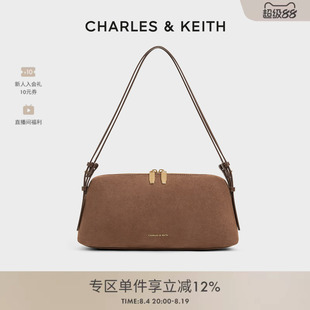 CHARLES&KEITH春季女包CK2-20671810-1双肩带简约仿麂皮腋下包女