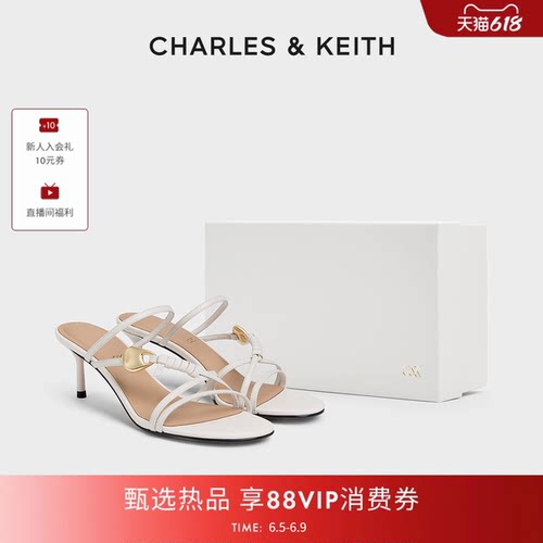 真皮细带高跟凉拖CHARLES&KEITH