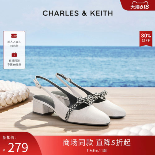 复古圆头低跟凉鞋CHARLES&KEITH