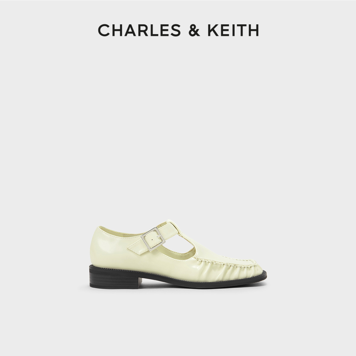 CHARLES&KEITH春夏女鞋CK1-70380950女士复古褶皱低跟单鞋-封面