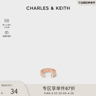 开口戒指 CHARLES&KEITH春夏配饰CK5 32120245半宝石女士简约个性