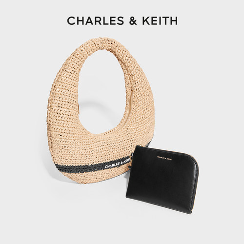 编织沙滩包 拉链开合 子母包设计