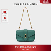 CHARLES&KEITH秋冬女包CK2 80151129小方包链条单肩斜挎包机车包