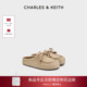 新款 CK1 70381186复古厚底绒面勃肯鞋 CHARLES&KEITH26春季 拖鞋