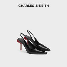 CHARLES&KEITH24夏季新款CK1-60280437玫瑰细高跟尖头后空凉鞋女