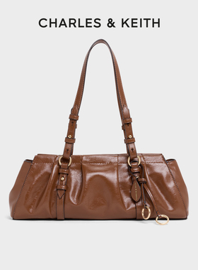 CHARLES&KEITH25冬新款CK2-30671819复古包挂腋下包法棍包饺子包