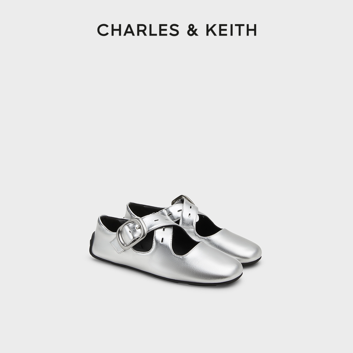 CHARLESKEITH交叉带玛丽珍芭蕾鞋