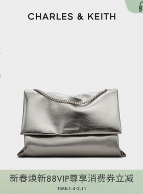 CHARLES&KEITH秋女包CK2-20271514大容量简约链条单肩腋下包婚包