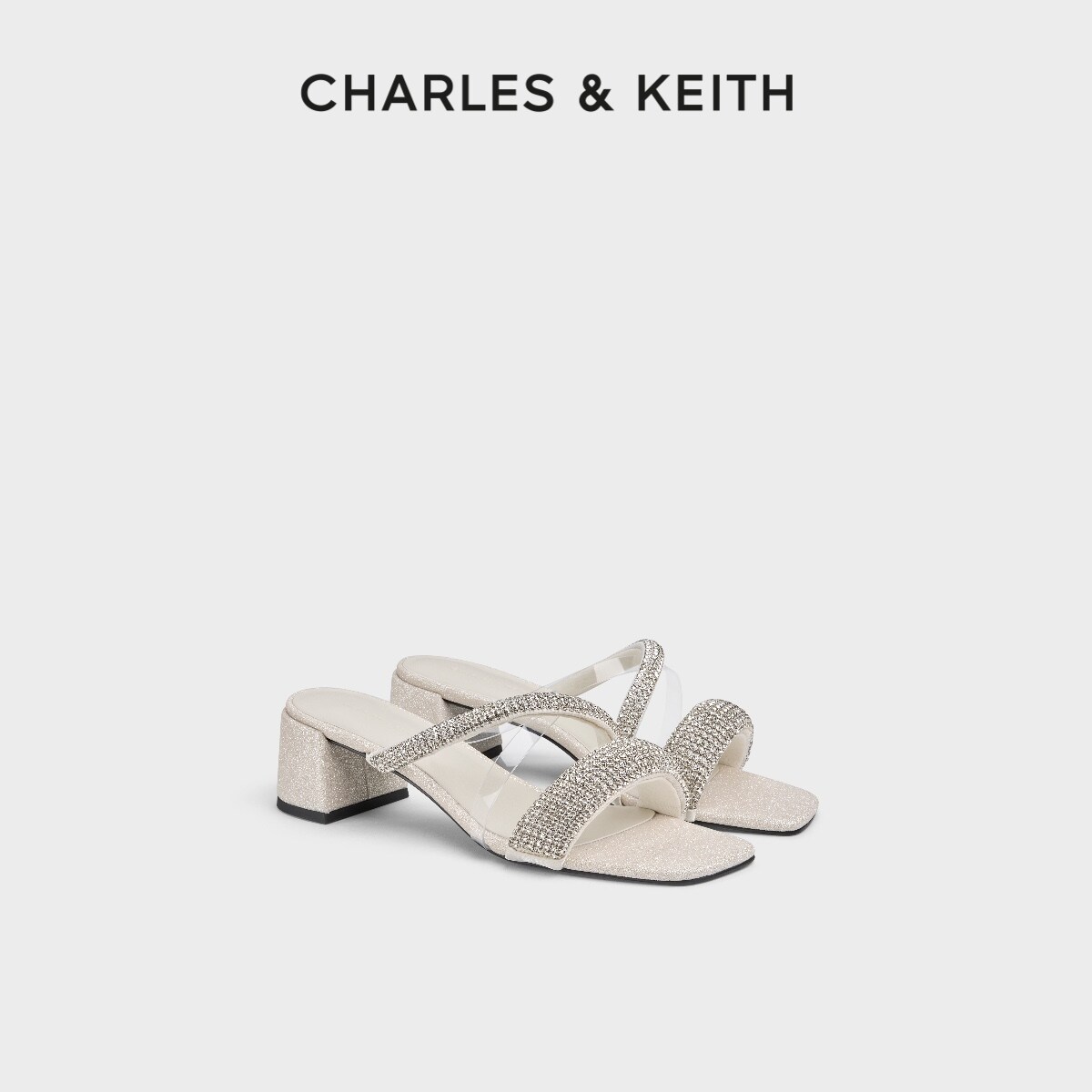 时尚方头满钻凉拖CHARLES&KEITH图片