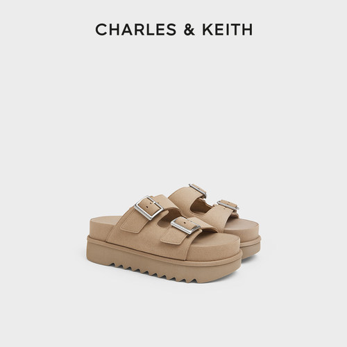 方扣厚底勃肯拖鞋CHARLESKEITH
