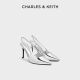 60280467气质通勤高跟尖头链条凉鞋 CHARLES&KEITH秋冬女鞋 CK1