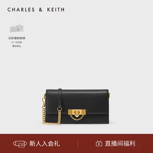 女包CK6 10701189女士蓬蓬金属扣链斜挎包钱包 CHARLES＆KEITH春季