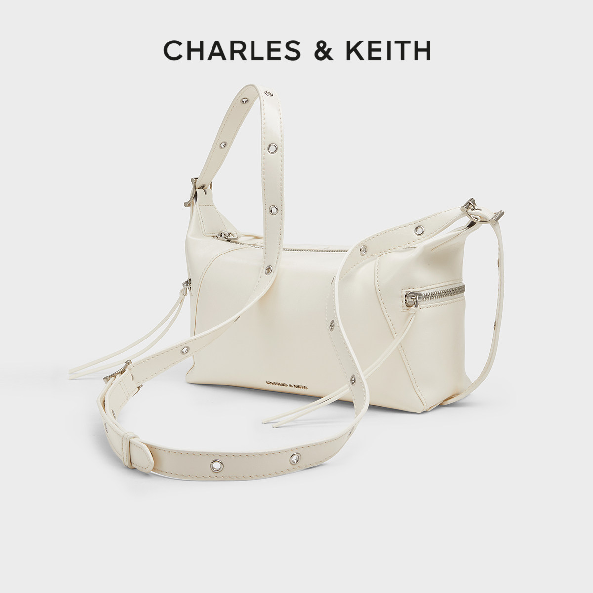 CHARLES&KEITH秋季女包CK2-40782413柔软拉链hobo单肩腋下机车包图片